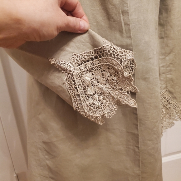 Linen light coat long jacket size 8 - Picture 5 of 8